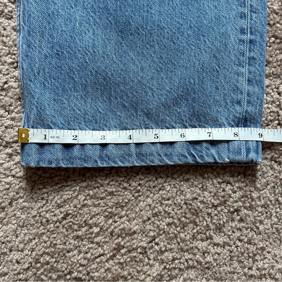 Abercrombie & Fitch 90s Relaxed Cinched Waist Blue Denim Jumpsuit Small (Tall) - Picture 12 of 14